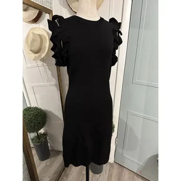 Gabby Isabella Women's Midi Sweater Black Dress Size Medium - Picture 1 of 8